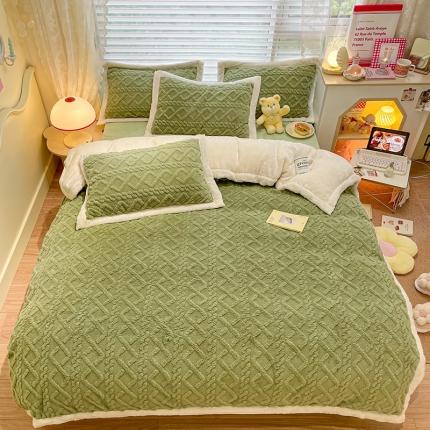 91家纺网 家纺一手货源 找家纺 （总）琪格格 2022新款剪花绒vs兔兔绒四件套