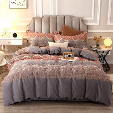 91家纺网 家纺一手货源 找家纺 总-2023新加厚活性全棉磨毛四件套印花纯棉床单床笠款多规格