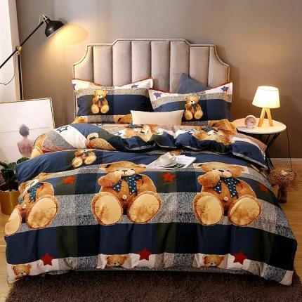 91家纺网 家纺一手货源 找家纺 总-2023新加厚活性全棉磨毛四件套印花纯棉床单床笠款多规格