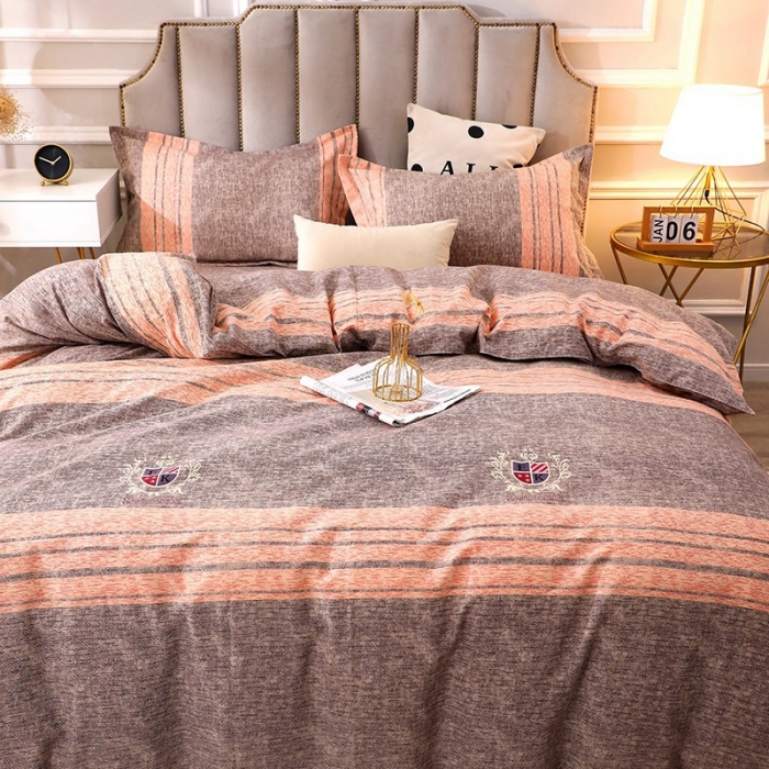 91家纺网 家纺一手货源 找家纺 晶缦2022新款全棉活性磨毛多规格床单床笠款四件套系列 路易时尚-灰