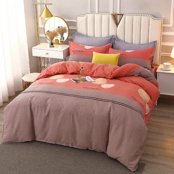 91家纺网 家纺一手货源 找家纺 晶缦2022新款全棉活性磨毛多规格床单床笠款四件套系列 漫步时光豆沙