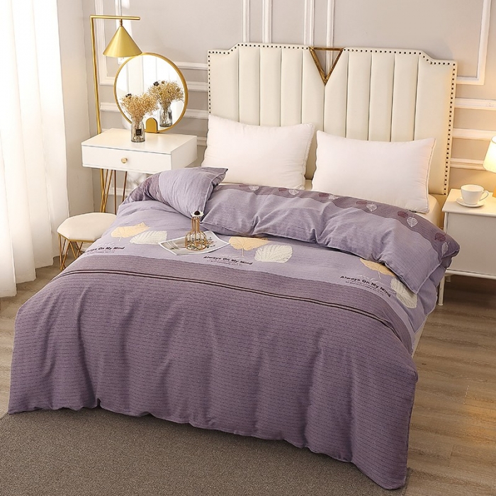 91家纺网 家纺一手货源 找家纺 晶缦2022新款全棉活性磨毛多规格床单床笠款四件套系列 漫步时光灰