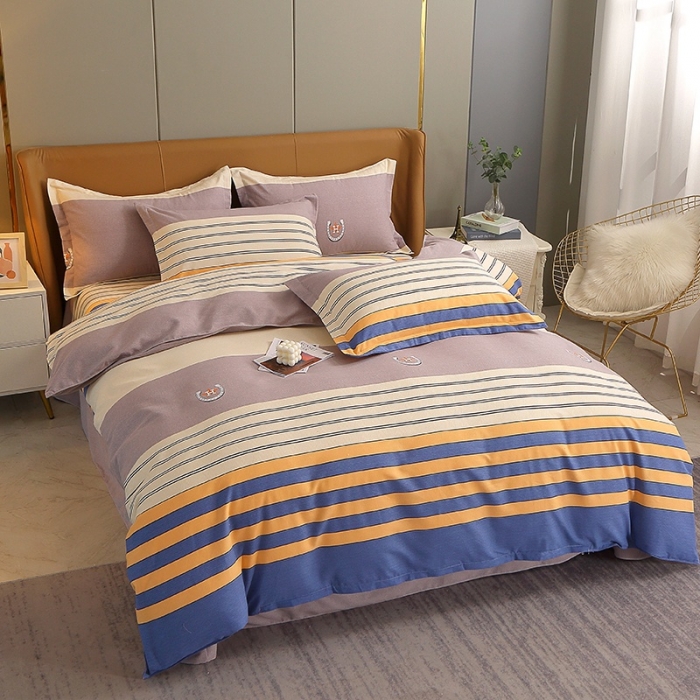 91家纺网 家纺一手货源 找家纺 晶缦2022新款全棉活性磨毛多规格床单床笠款四件套系列 觅彩