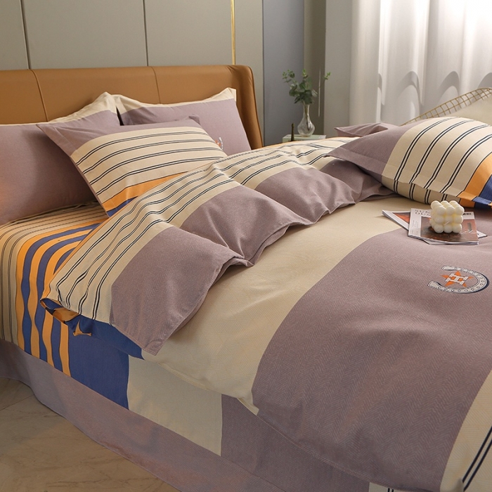 91家纺网 家纺一手货源 找家纺 晶缦2022新款全棉活性磨毛多规格床单床笠款四件套系列 觅彩