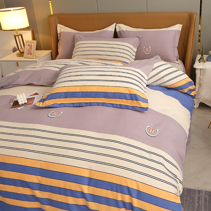 91家纺网 家纺一手货源 找家纺 晶缦2022新款全棉活性磨毛多规格床单床笠款四件套系列 觅彩