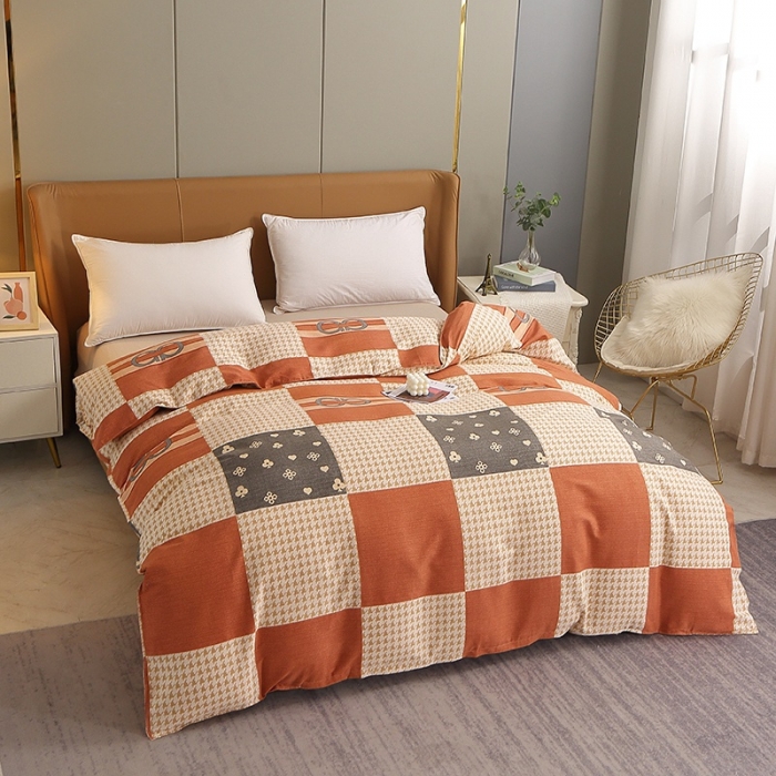 91家纺网 家纺一手货源 找家纺 晶缦2022新款全棉活性磨毛多规格床单床笠款四件套系列 千鸟格