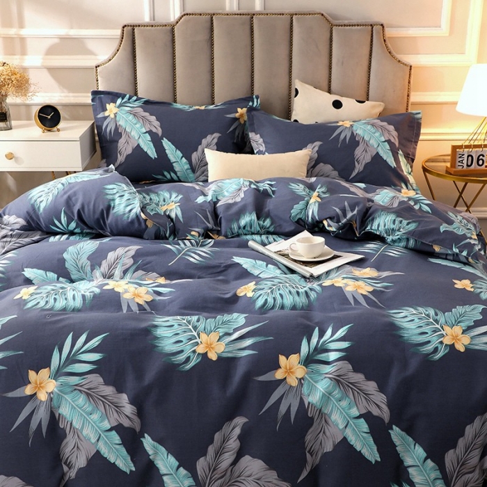 91家纺网 家纺一手货源 找家纺 晶缦2022新款全棉活性磨毛多规格床单床笠款四件套系列 热带罗林