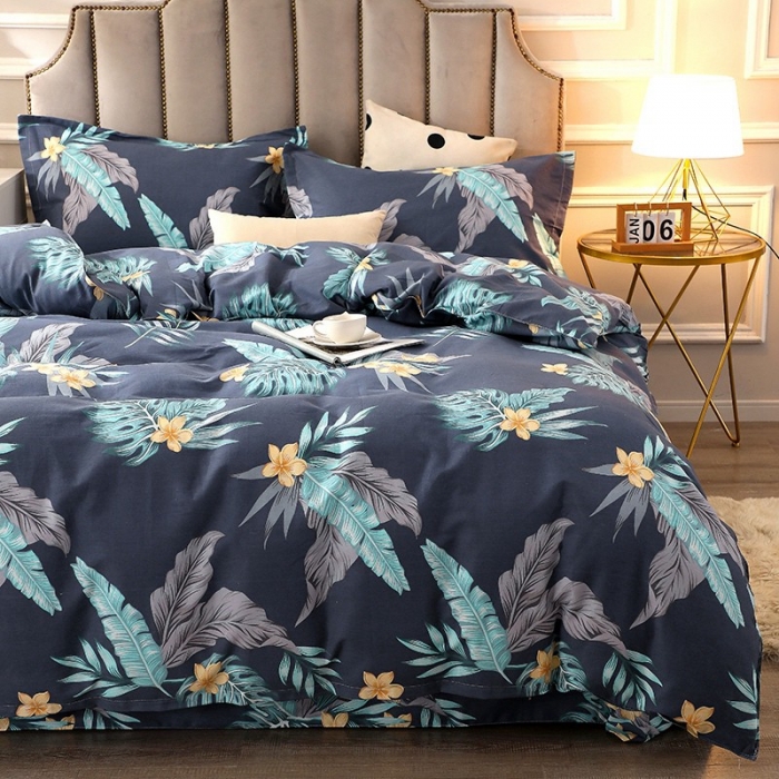 91家纺网 家纺一手货源 找家纺 晶缦2022新款全棉活性磨毛多规格床单床笠款四件套系列 热带罗林