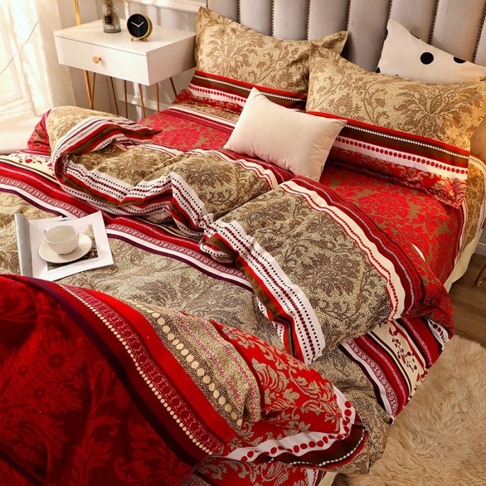 91家纺网 家纺一手货源 找家纺 晶缦2022新款全棉活性磨毛多规格床单床笠款四件套系列 唐之韵