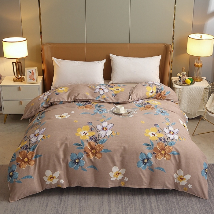 91家纺网 家纺一手货源 找家纺 晶缦2022新款全棉活性磨毛多规格床单床笠款四件套系列 唯美满庭