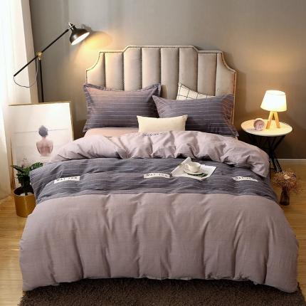 晶缦2022新款全棉活性磨毛多规格床单床笠款四件套系列 沃森