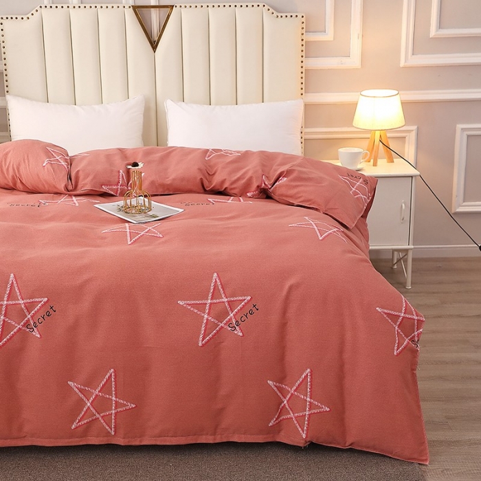 91家纺网 家纺一手货源 找家纺 晶缦2022新款全棉活性磨毛多规格床单床笠款四件套系列 未来之星粉