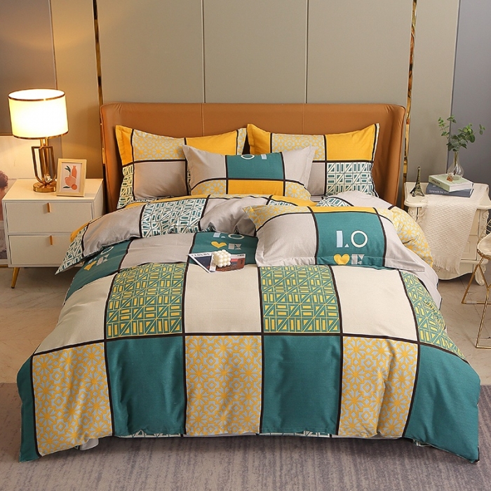 91家纺网 家纺一手货源 找家纺 晶缦2022新款全棉活性磨毛多规格床单床笠款四件套系列 心灵驿站蓝