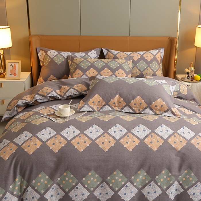 91家纺网 家纺一手货源 找家纺 晶缦2022新款全棉活性磨毛多规格床单床笠款四件套系列 寻梦