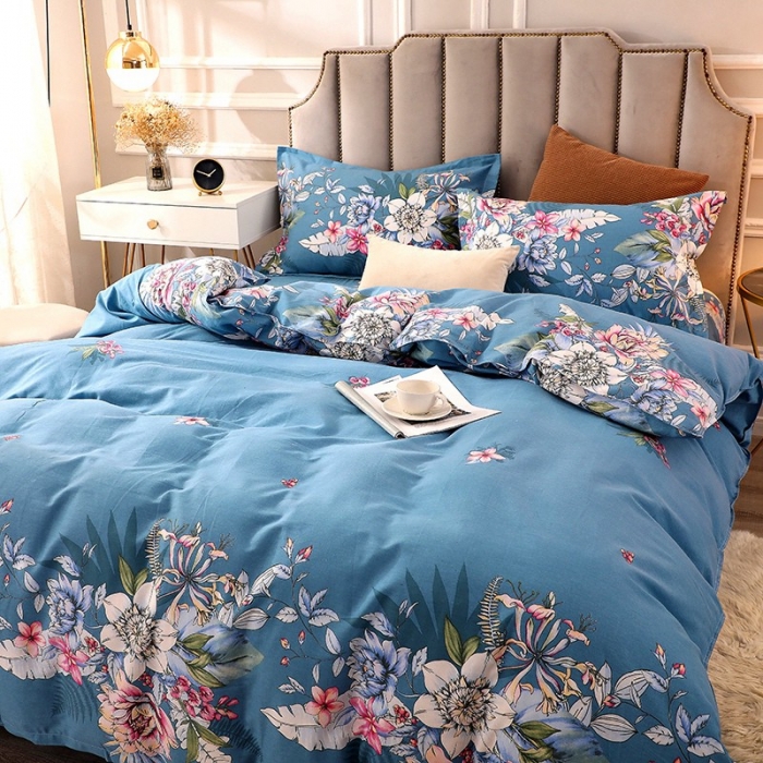 91家纺网 家纺一手货源 找家纺 晶缦2022新款全棉活性磨毛多规格床单床笠款四件套系列 夜来香