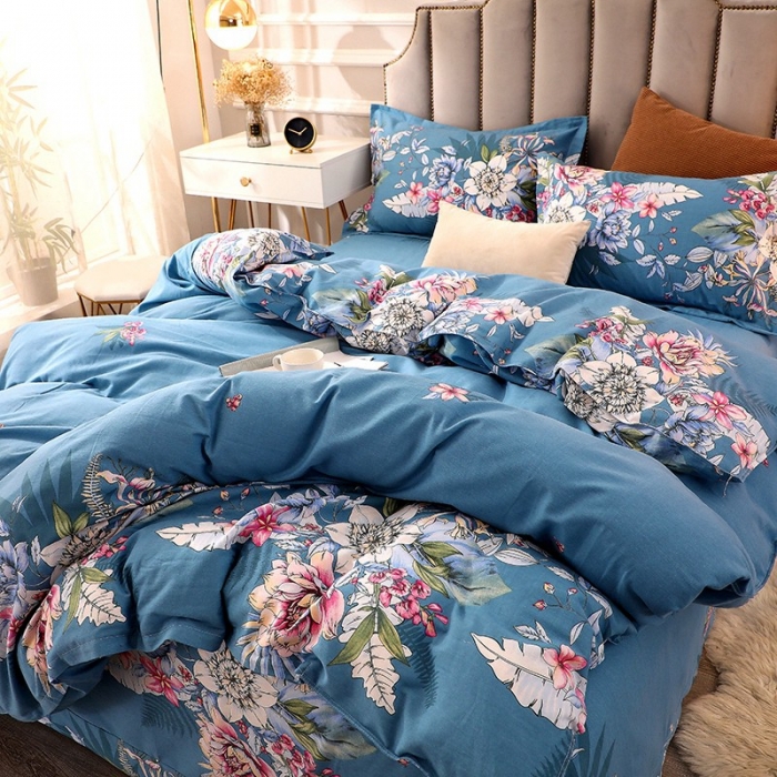 91家纺网 家纺一手货源 找家纺 晶缦2022新款全棉活性磨毛多规格床单床笠款四件套系列 夜来香