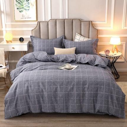 晶缦2022新款全棉活性磨毛多规格床单床笠款四件套 艺术格林