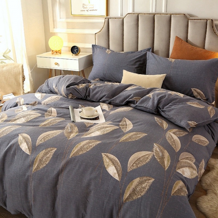 91家纺网 家纺一手货源 找家纺 晶缦2022新款全棉活性磨毛多规格床单床笠款四件套系列 自由风-灰