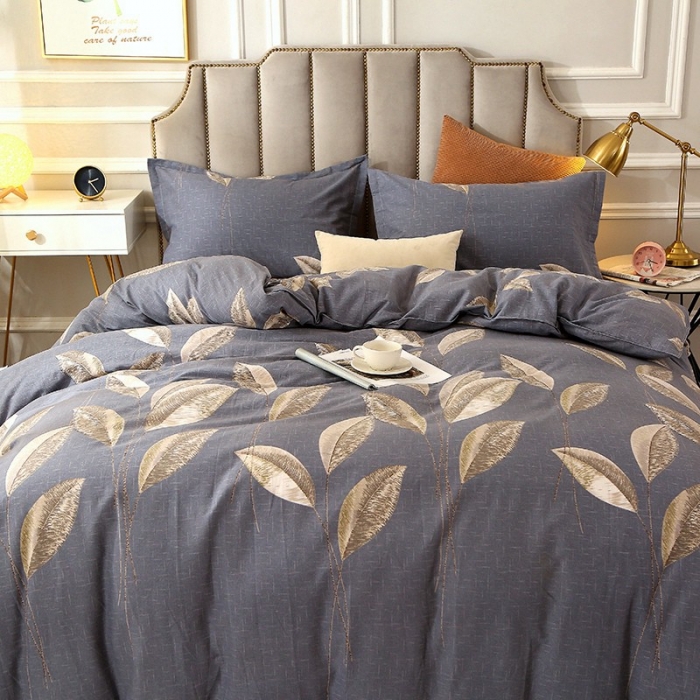 91家纺网 家纺一手货源 找家纺 晶缦2022新款全棉活性磨毛多规格床单床笠款四件套系列 自由风-灰