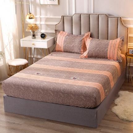 晶缦 2022新款全棉活性磨毛多规格床笠系列 路易时尚-灰