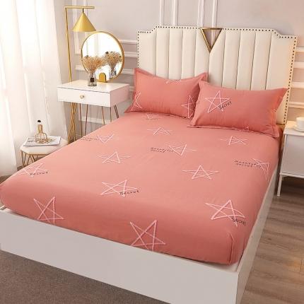 晶缦 2022新款全棉活性磨毛多规格床笠系列 未来之星粉