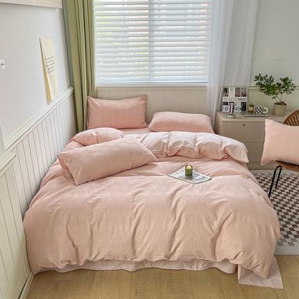 91家纺网 家纺一手货源 找家纺 总 琪格格 2025新款纯棉简约提花宅寂风格四件套