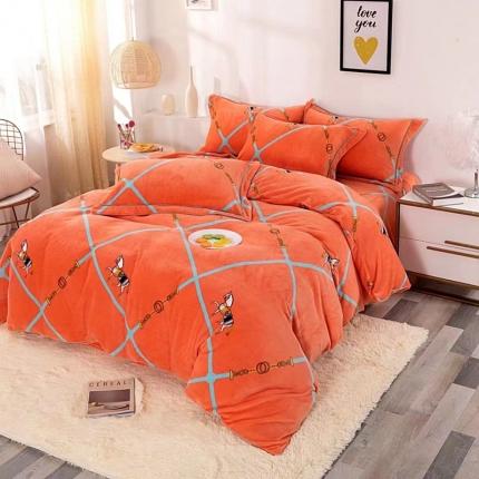 91家纺网 家纺一手货源 找家纺 （总）尚品凤凰2025新款高克重印花牛奶绒四件套-工艺款