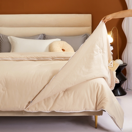 91家纺网 家纺一手货源 找家纺 （55%大豆）全棉大豆春秋被加厚冬被纯棉大豆拉链子母被二合一