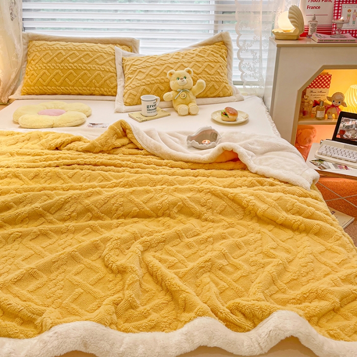 91家纺网 家纺一手货源 找家纺 （总）琪格格 2022年新款剪花绒vs兔兔绒毛毯