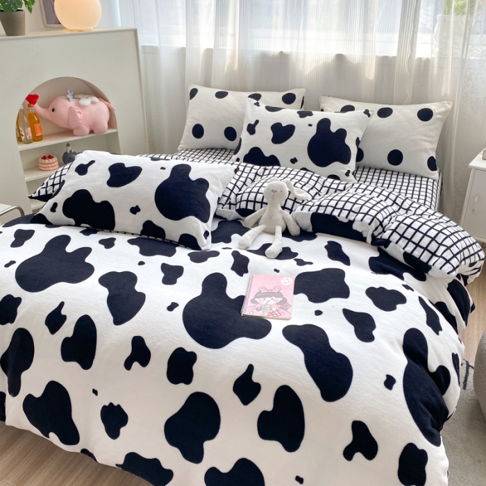 91家纺网 家纺一手货源 找家纺 （总）西引力 2022新款加厚印花牛奶绒单被套枕套法莱绒直播