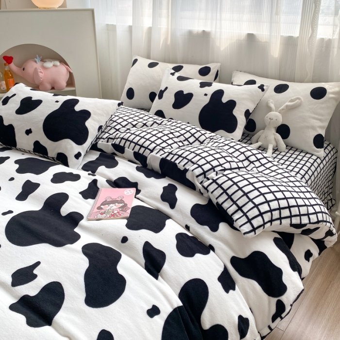 91家纺网 家纺一手货源 找家纺 （总）西引力 2022新款加厚印花牛奶绒单被套枕套法莱绒直播