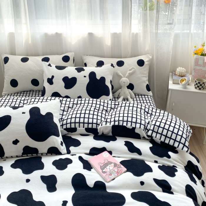 91家纺网 家纺一手货源 找家纺 （总）西引力 2022新款加厚印花牛奶绒单被套枕套法莱绒直播