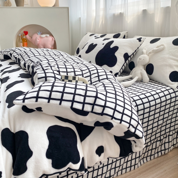 91家纺网 家纺一手货源 找家纺 （总）西引力 2022新款加厚印花牛奶绒单被套枕套法莱绒直播