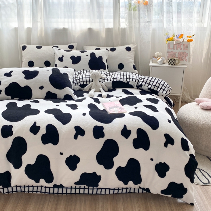 91家纺网 家纺一手货源 找家纺 （总）西引力 2022新款加厚印花牛奶绒单被套枕套法莱绒直播