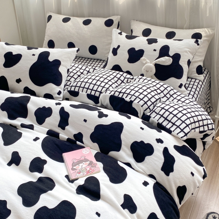 91家纺网 家纺一手货源 找家纺 （总）西引力 2022新款加厚印花牛奶绒单被套枕套法莱绒直播