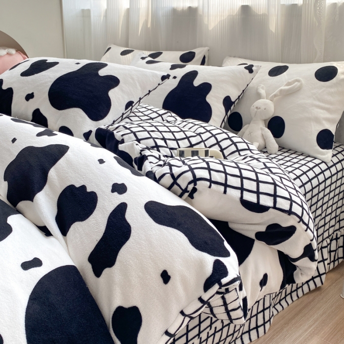 91家纺网 家纺一手货源 找家纺 （总）西引力 2022新款加厚印花牛奶绒单被套枕套法莱绒直播