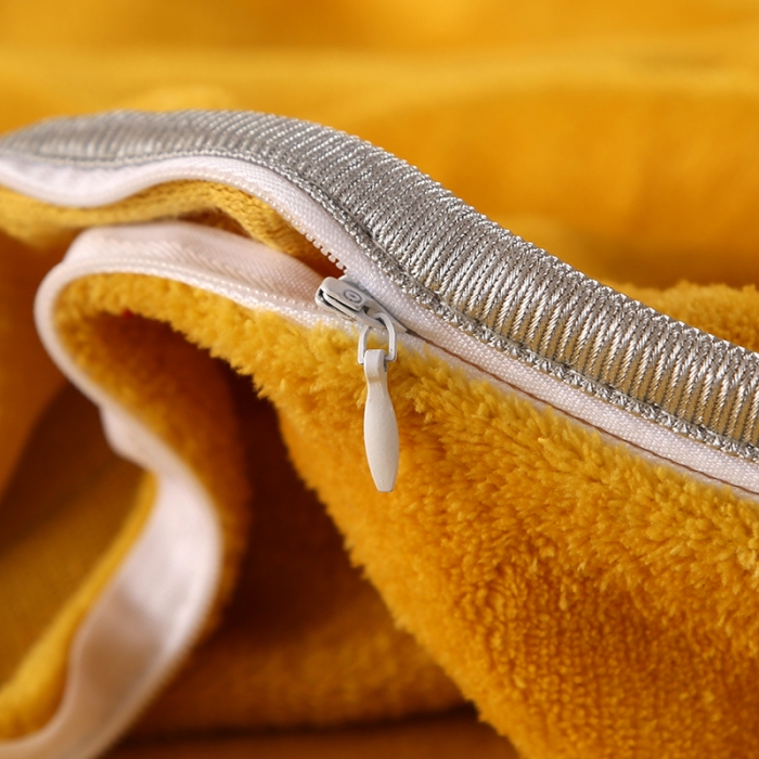 91家纺网 家纺一手货源 找家纺 富之航 2022新款纯色牛奶绒精美贴布绣四件套 亮黄