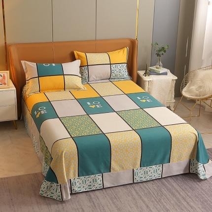 91家纺网 家纺一手货源 找家纺 总-2023新款加厚活性全棉磨毛床单单件/单床单单品被单斜纹