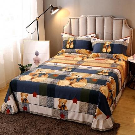 晶缦2022新款全棉活性磨毛多规格单床单系列 可爱熊