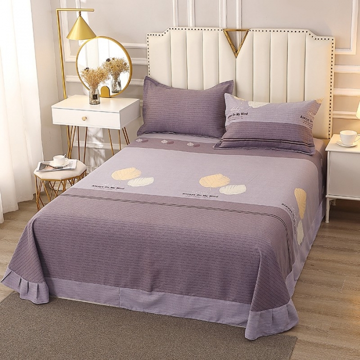 91家纺网 家纺一手货源 找家纺 晶缦2022新款全棉活性磨毛多规格单床单系列 漫步时光灰