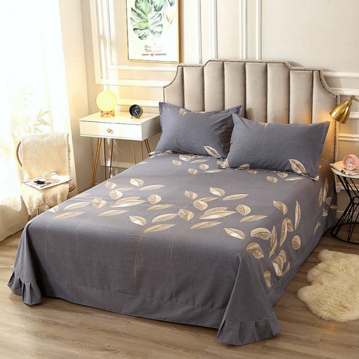 91家纺网 家纺一手货源 找家纺 晶缦2022新款全棉活性磨毛多规格单床单系列 自由风-灰