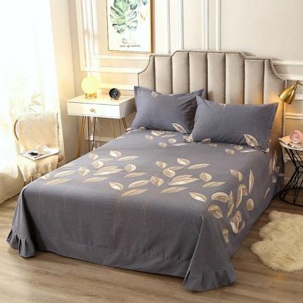 91家纺网 家纺一手货源 找家纺 总-2023新款加厚活性全棉磨毛床单单件/单床单单品被单斜纹