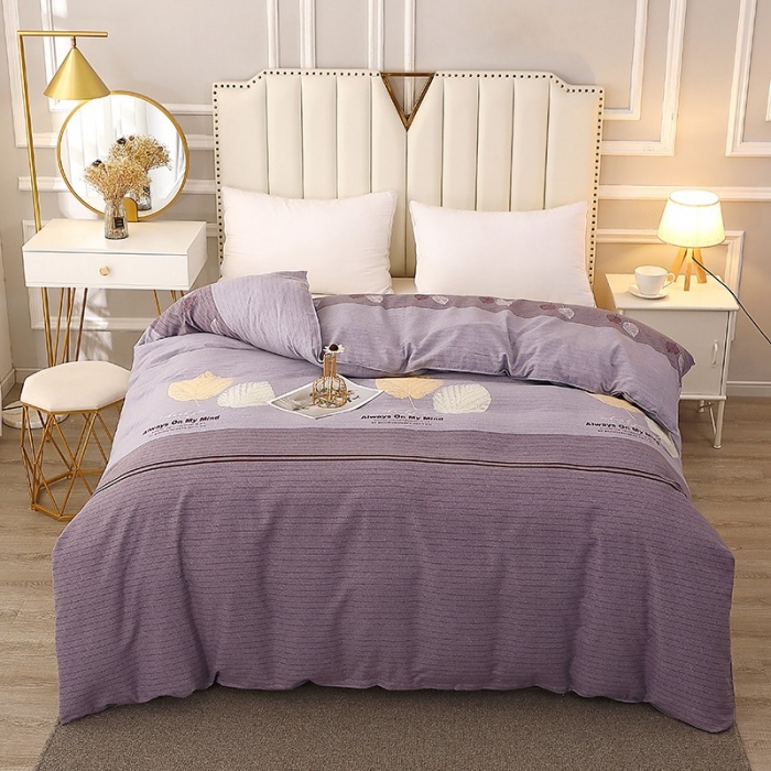 91家纺网 家纺一手货源 找家纺 晶缦2022新款全棉活性磨毛多规格单被套系列 漫步时光灰