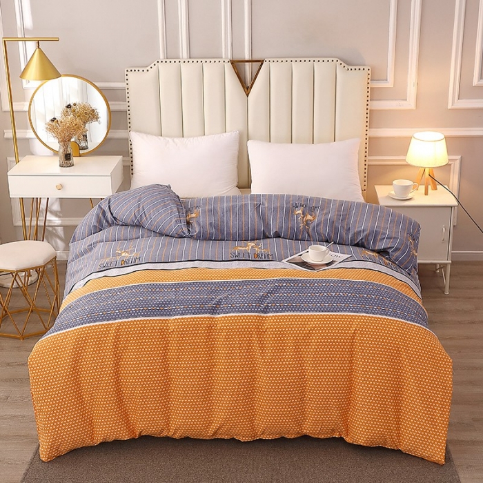 91家纺网 家纺一手货源 找家纺 晶缦2022新款全棉活性磨毛多规格单被套系列 一鹿相伴