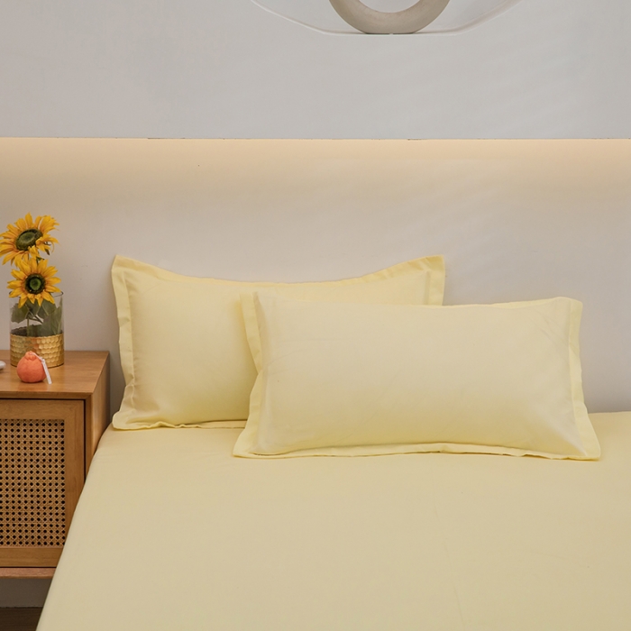 91家纺网 家纺一手货源 找家纺 馨乐家纺 2025新款纯色舒适亲肤芦荟棉-床单 奶黄