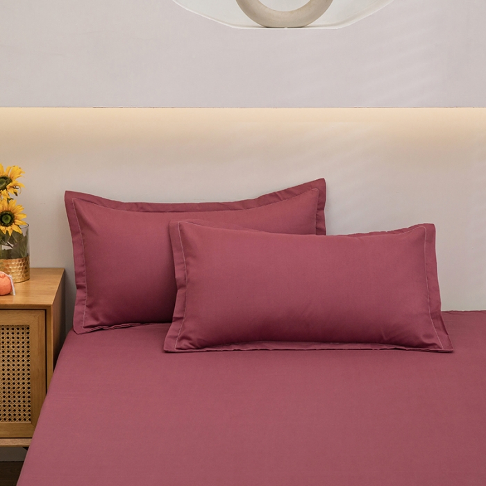 91家纺网 家纺一手货源 找家纺 馨乐家纺 2025新款纯色舒适亲肤芦荟棉-床单 深豆沙