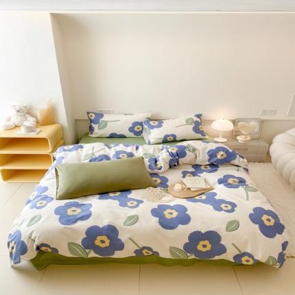 91家纺网 家纺一手货源 找家纺 昔可 2022新款全棉四件套影棚图2 浮华蓝