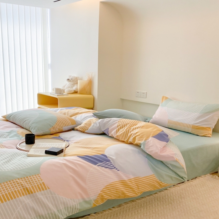 91家纺网 家纺一手货源 找家纺 昔可 2022新款全棉四件套影棚图2 巴黎美学