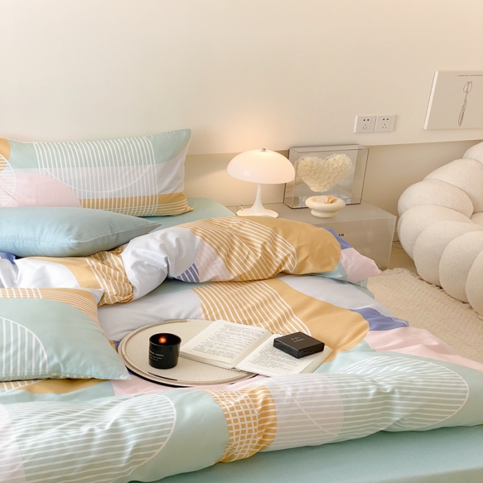 91家纺网 家纺一手货源 找家纺 昔可 2022新款全棉四件套影棚图2 巴黎美学