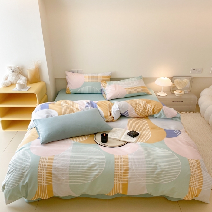 91家纺网 家纺一手货源 找家纺 昔可 2022新款全棉四件套影棚图2 巴黎美学